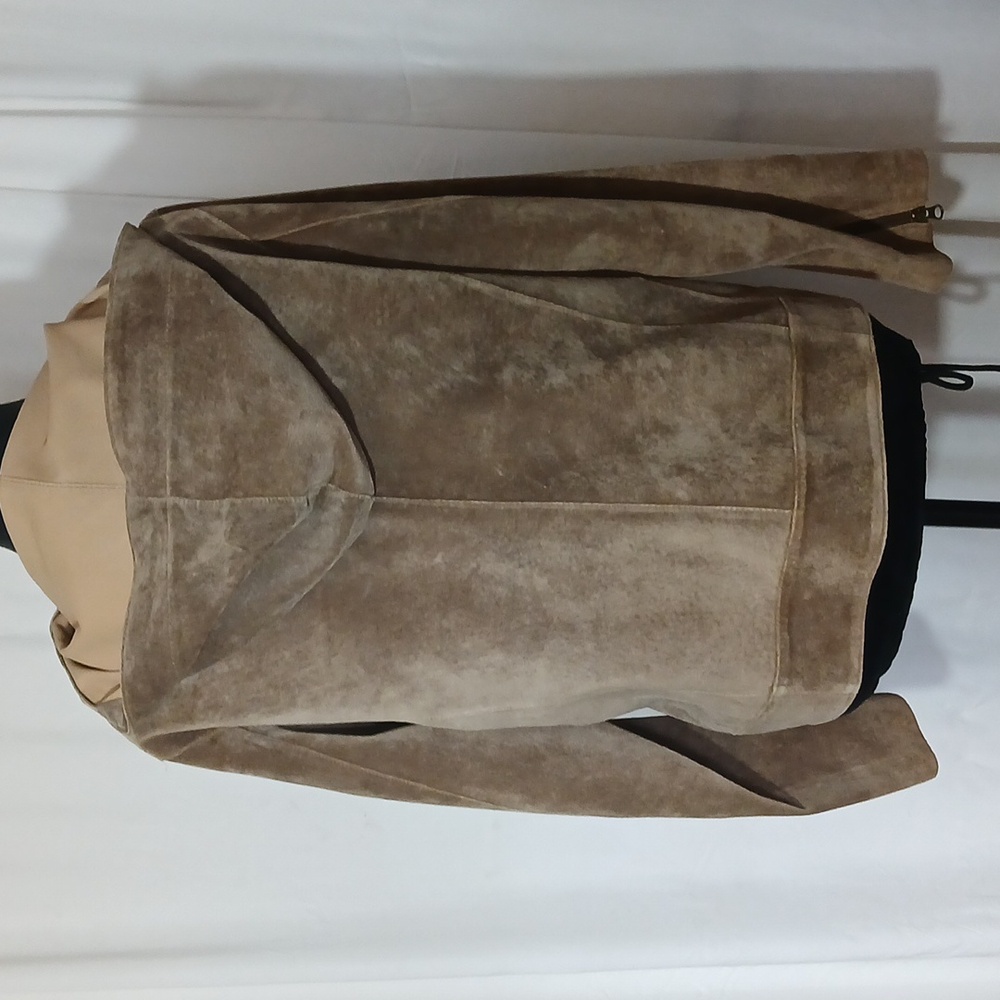 🤎 The Territory Ahead Brown Suede Zip-Up Hoodie | Soft Leather | Size M - Picture 4 of 10